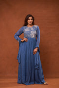 Vara Azure Embroidered Anarkali Dress