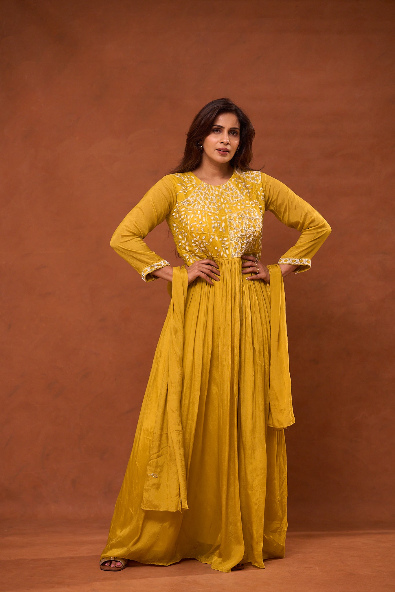 Vara Azure Embroidered Anarkali Dress