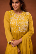 Vara Azure Embroidered Anarkali Dress