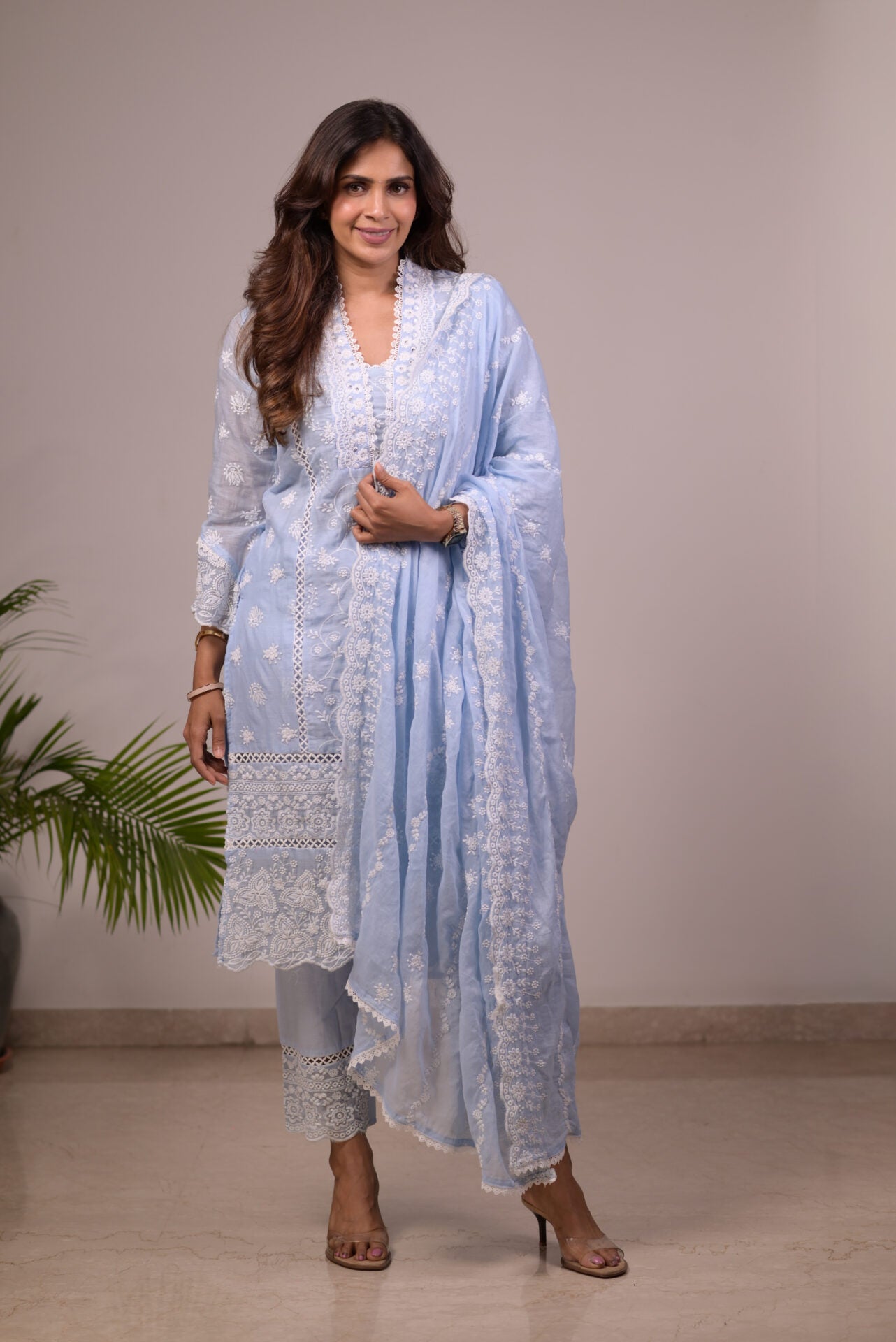 Baby Blue V-Neckline
