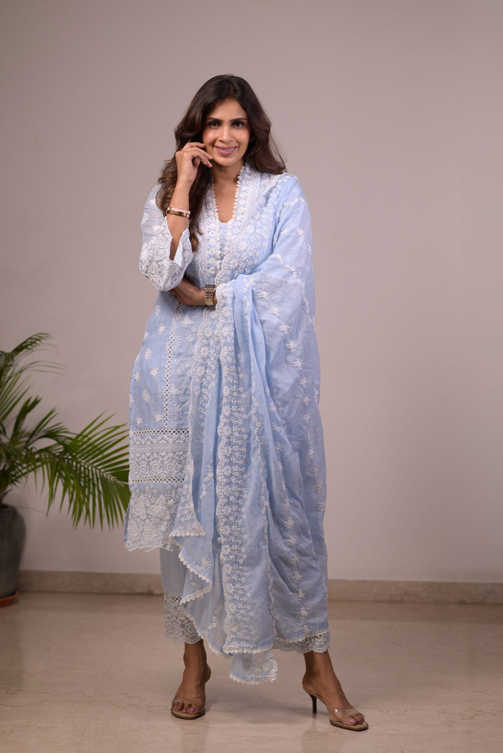 Baby Blue V-Neckline