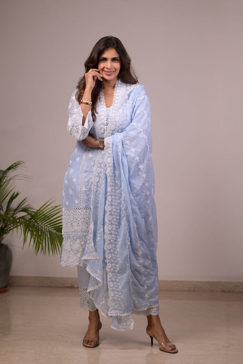Baby Blue V-Neckline